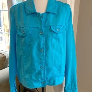 Tommy Bahama linen raw edge jacket sz L